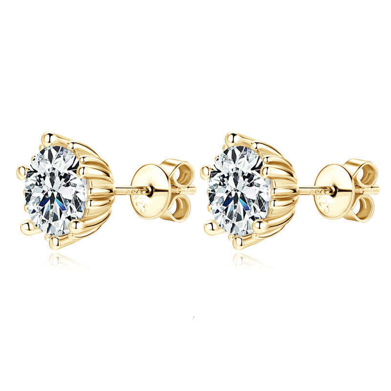 2 Carat D Color Moissanite Fireworks Bloom Earrings Niche Design High-End Feel S Sterling Sier Minimalist Ear Jewelry 970