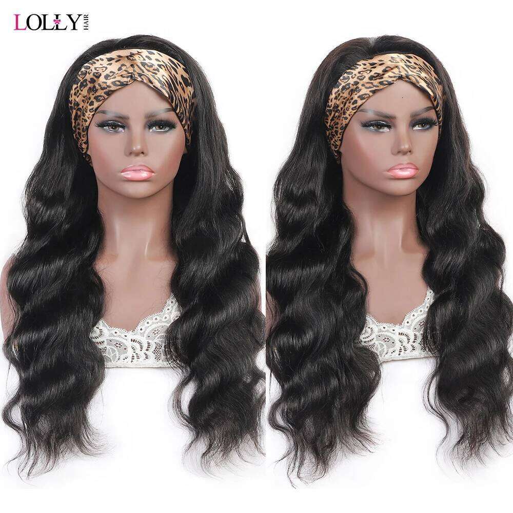 Headband 30 Inch Body Wave Wig 250 Density Remy Human Hair None Lace Front Wigs Full hine Made 100% Real