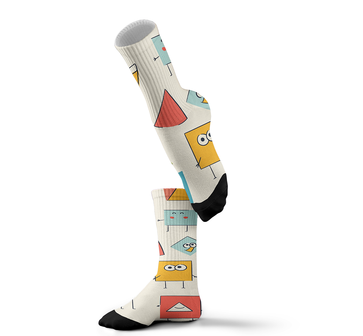Cute Geometric Character fashion tube unisex Socks: Trendy Fun Vibes