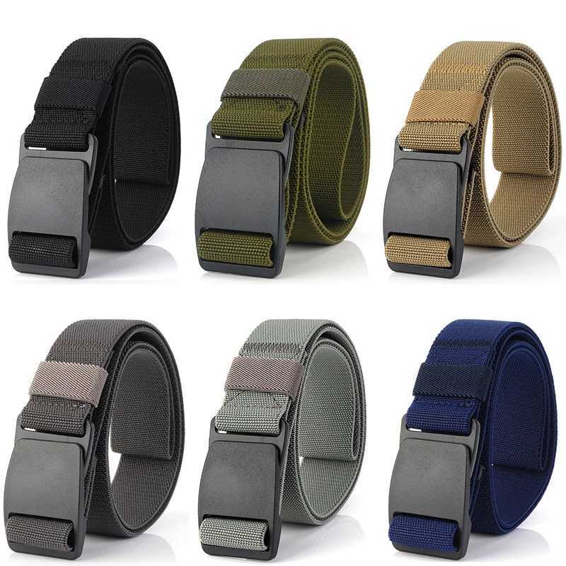 Metal-Free Stretch Belt High Quality Hard Nylon Quick Release Buckle Airport Working Belt Strong Nylon Unisex Elastic Belt Men W250717