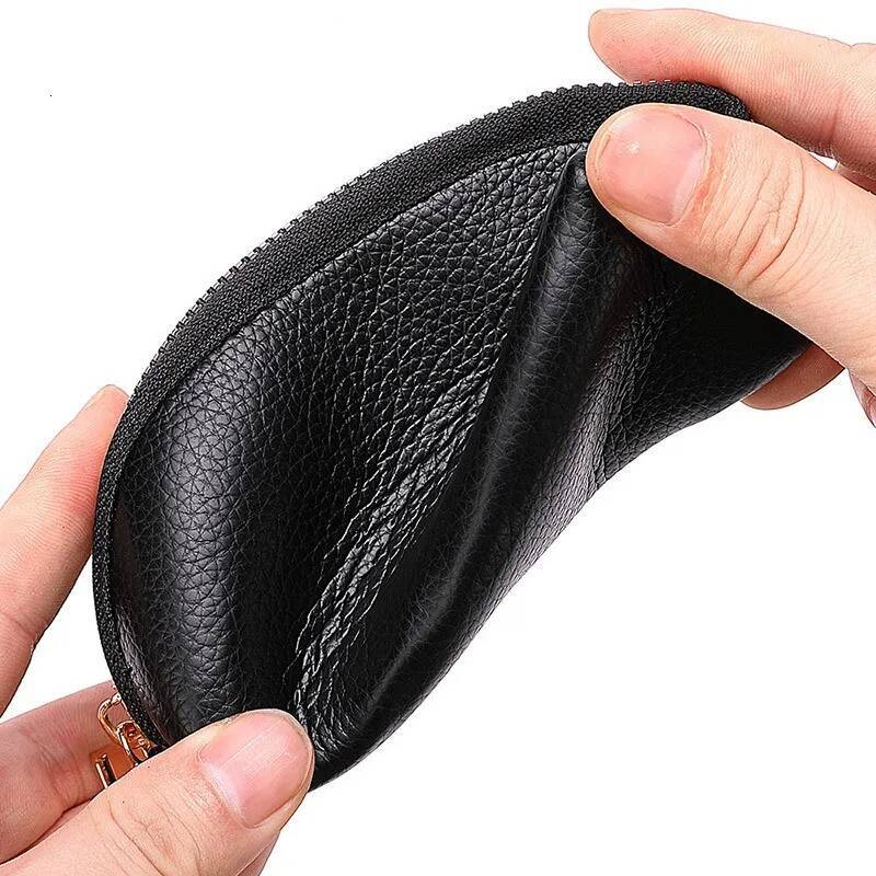 Soft Leather Holder Organizer Pouch Men Women Car Wallet House Keychain Housekeeper Key Case Zipper Mini Card Bag