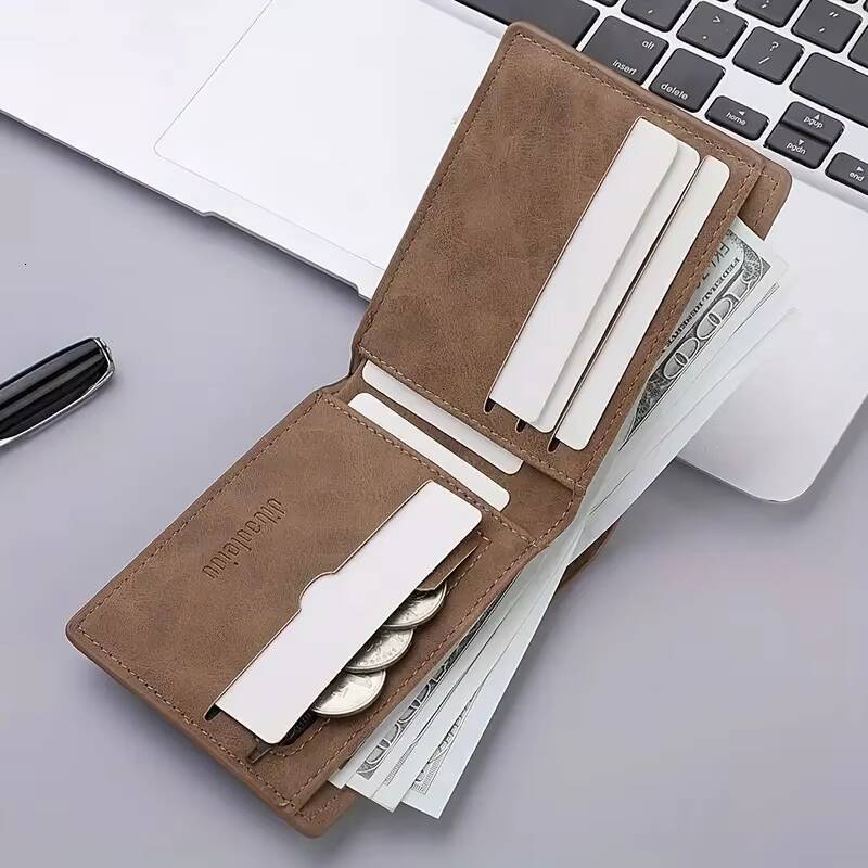 Mens Simple Soft PU Leather Vintage Thin Wallet Credit Card Holder ddmynov