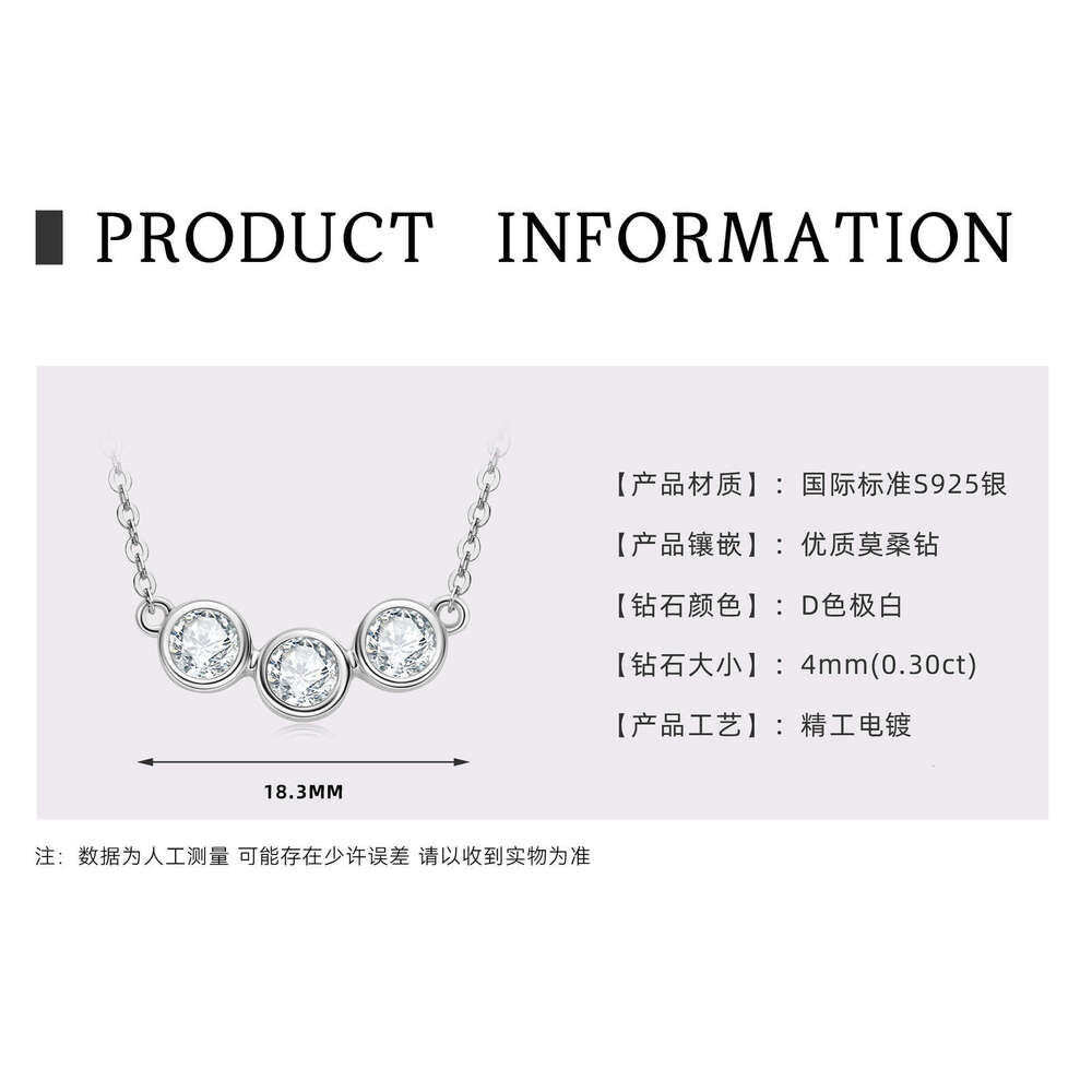 Tiktok Iuencer Same Style Cool Niche Design Moissanite Necklace For Women Starry Sky Pure Sier Collarbone Chain High-End Jewelry B53