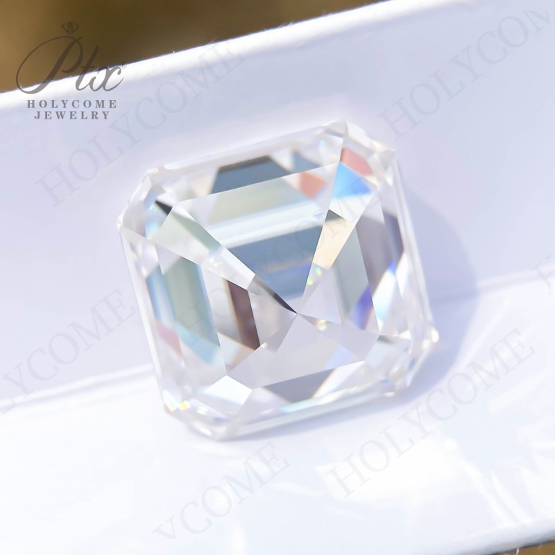 Top Quality 1 Carat Eco-Friendly Loose Lab Grown Moissanite Diamond Asscher D Color VVS1 Clarity GRA Certified Ring Necklace Earrings Bracelet Making