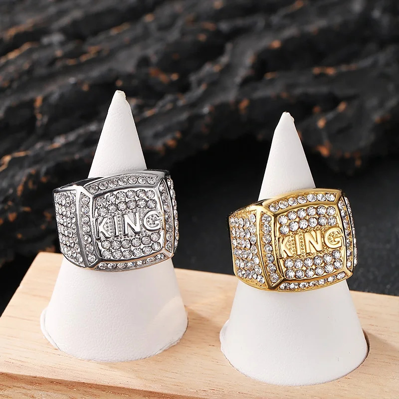 Stainless Steel Rings for Men and Women ID KING Full Zircon Rings High Quality Jewelry Party Gifts 250716