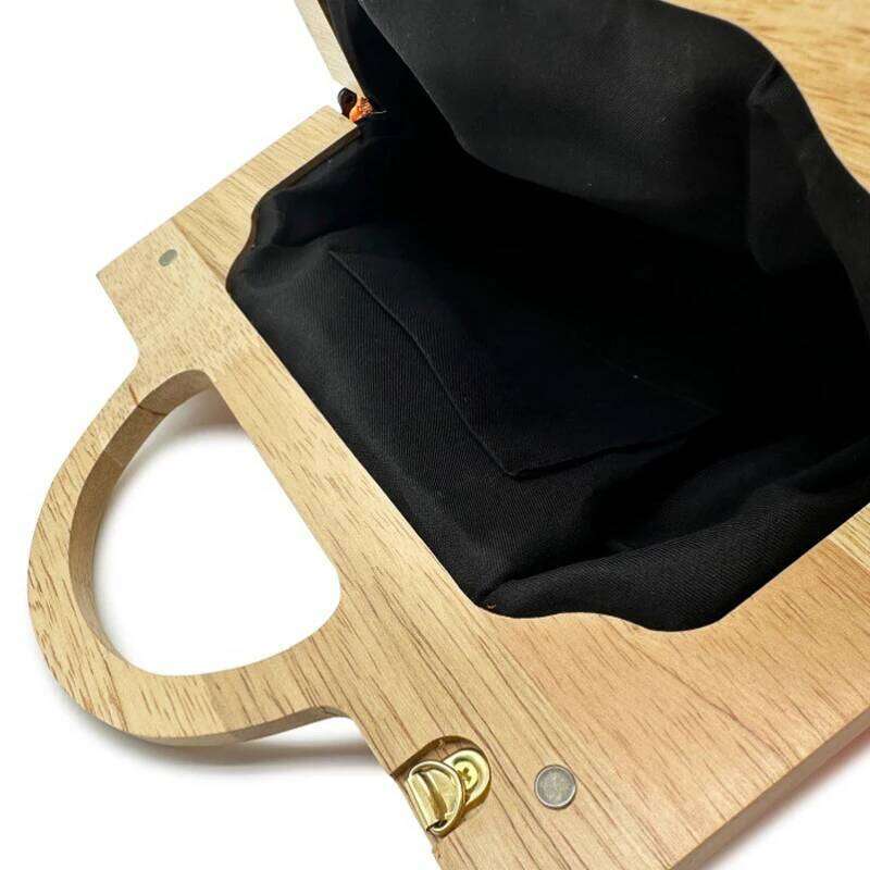 Fashion Embroidered Sequins Women Handbags Wooden Handle Chain Shoulder Crossbody Shinny Summer Beach Bag Party Clucth Purse