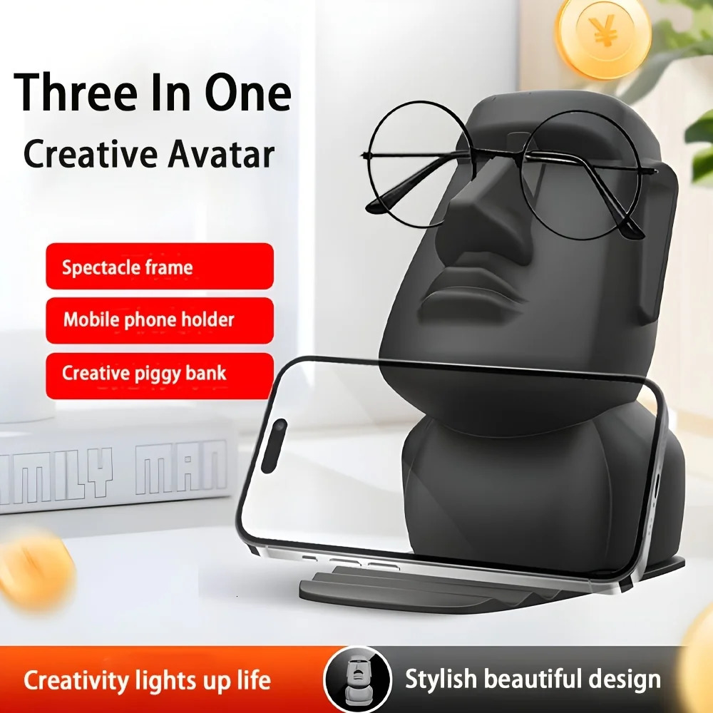 3 in 1 Creative Phone Holder and Glasses Holder Desk Decoration Unique Gift for Birthday Easter Mothers Day Cute Desk Decor 250716