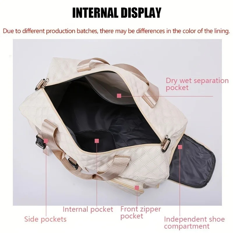 Large Capacity Durable Casual Nylon Argyle Travel Duffle Bag Spacious Portable Sports Gym Bag for Overnight Trips 250714