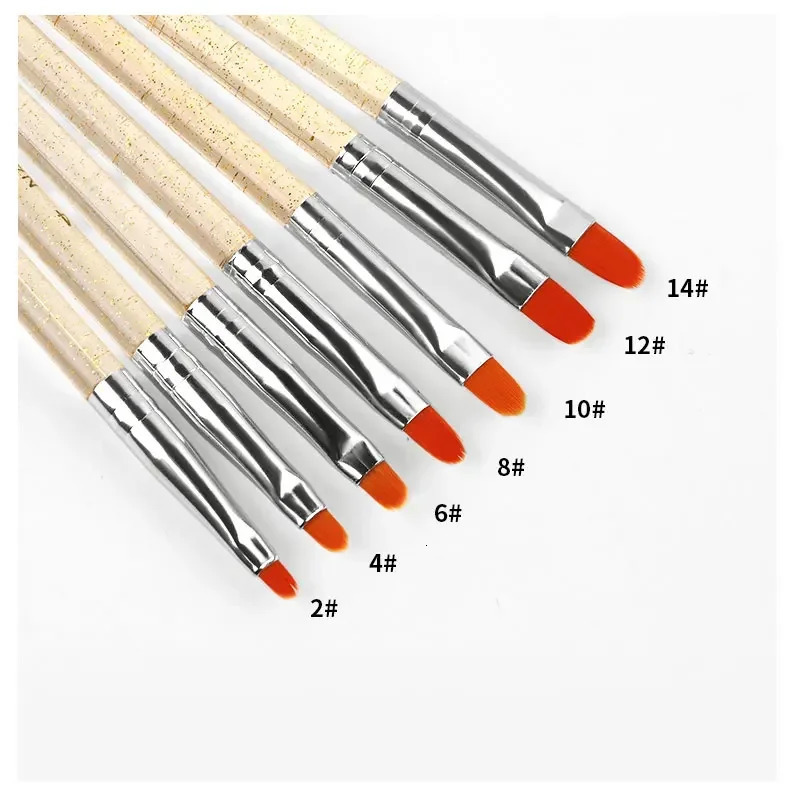 7Pcs/Set Nylon Hair UV Gel Acrylic Nail Art Builder Brush Pen Drawing Pens For Nail n Nail Supplies For Professionals 250716