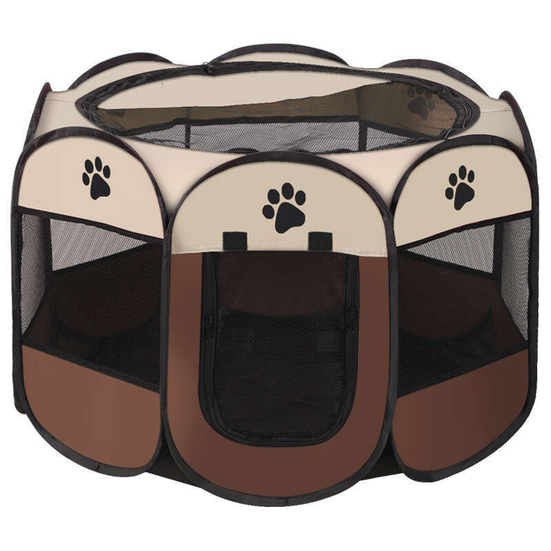 Dog Kennel Octagonal Playpen Pet Tent Oxford Cloth Scratch-Resistant Foldable Cage Maternity Bed Dog Cat House