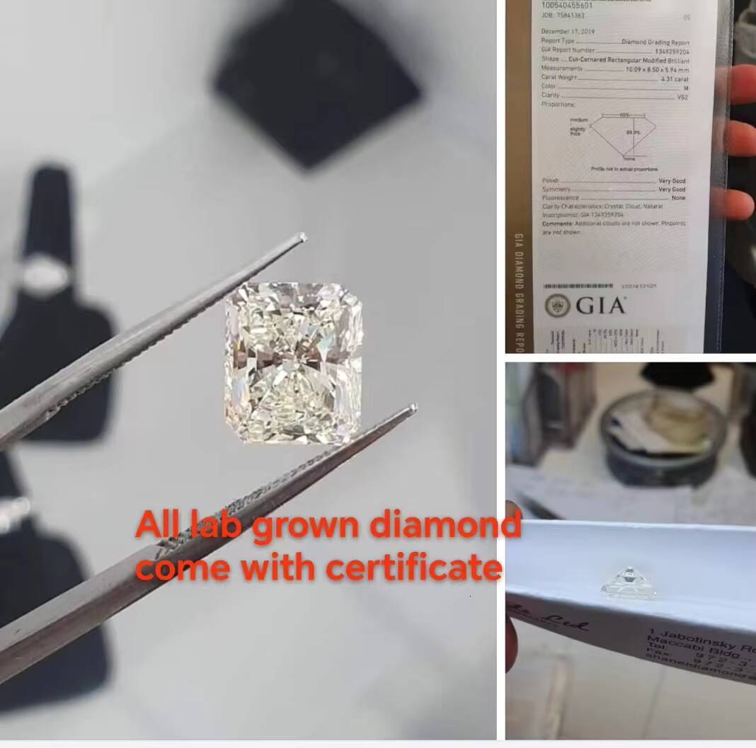 Custom Engagement 14K Solid Gold Lab Diamond Ring IGI Certified CVD Lab Grown Diamond Ring