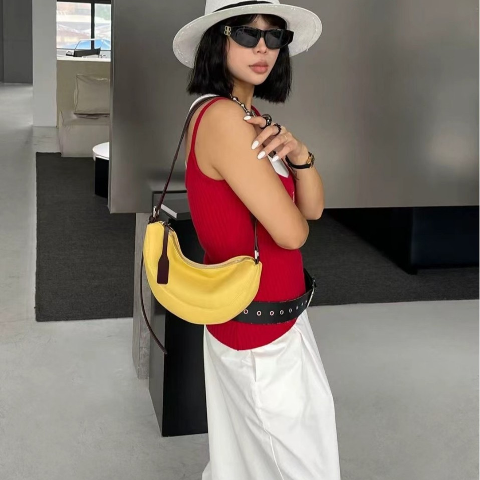 Korean Women's Armpit Bag Handbag Free Shipping Designer Luxury 2025 New Fashion Crescent Bag Casual Shoulder Crossbody Bag Shopping Bag