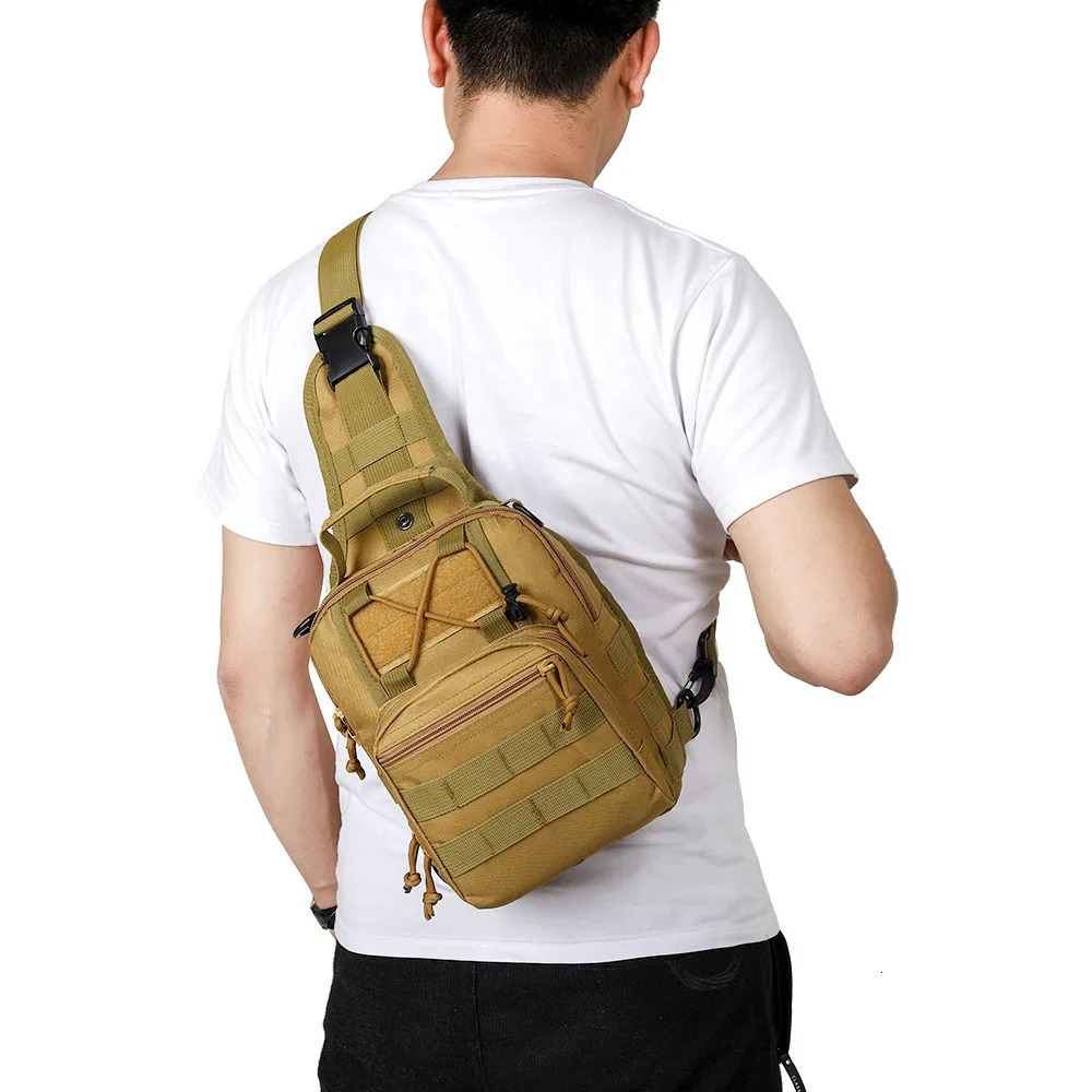 Tactical Chest Pack - Military Camo Sling Bag for Outdoor Sports EDC Unisex Molle Crossbody Bag with Quick Access Pockets 250716