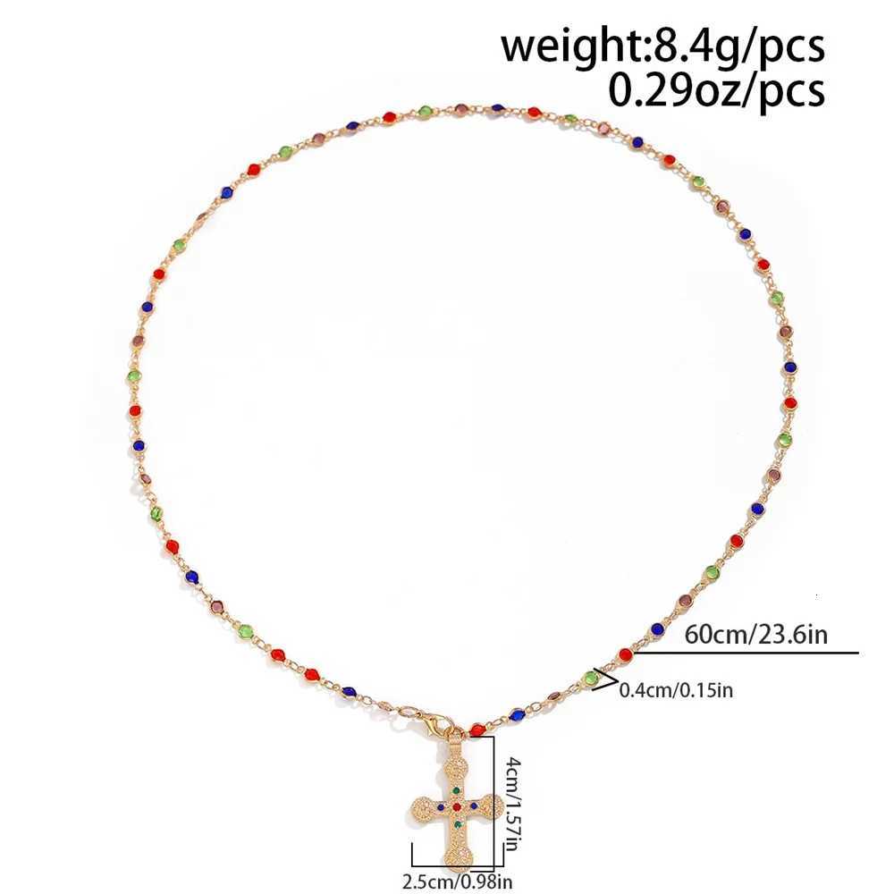 Unique Cross Pendant Necklace for Women Simple Crystal Necklace Sweater Chain Long Y-shaped Necklace Y2K Party Jewelry 2024 XJ250717