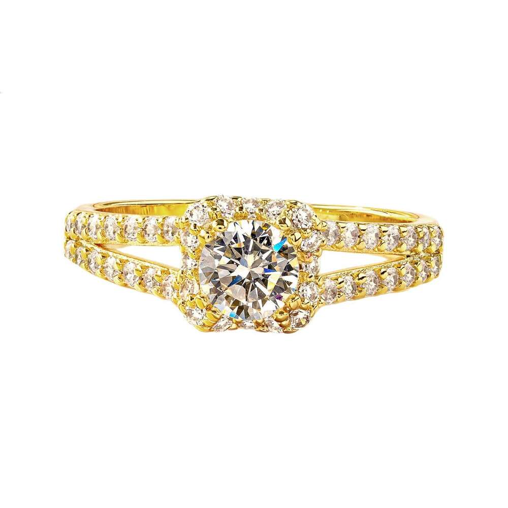 Square Bauhaus Inlaid Imitation Moissanite For Women Cross Arms Light Luxury High-End Zircon Ring Ad1