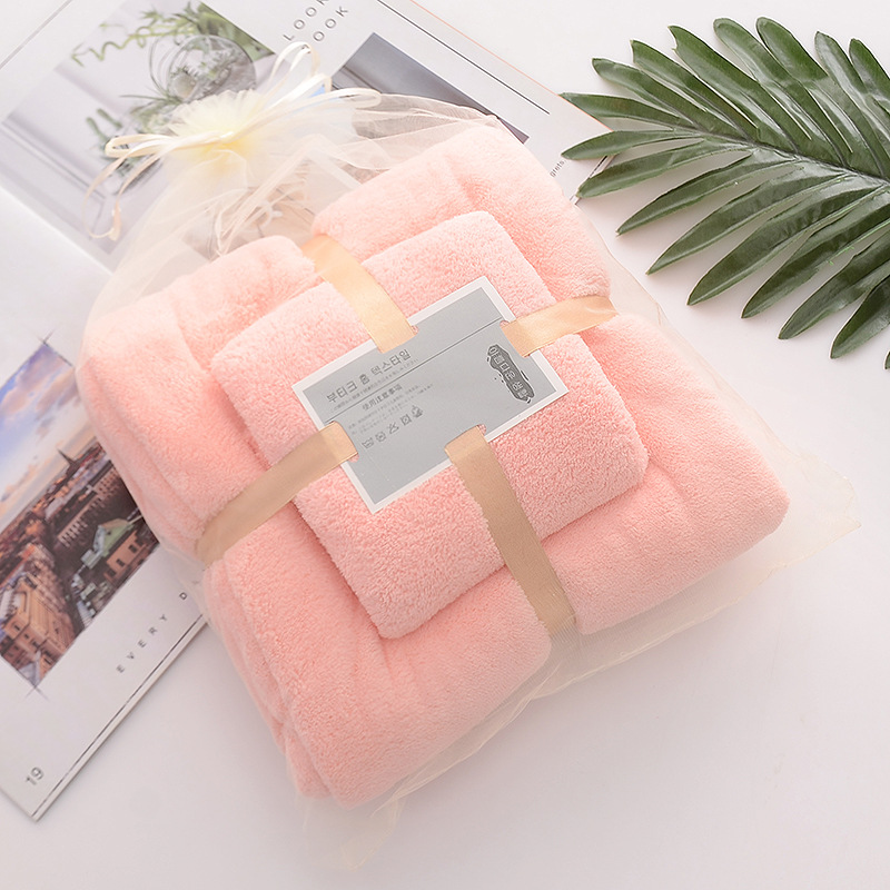 sets High quality jelly velvet absorbent coral velvet thickened non shedding Hair Face Hand Bath Towel Sets