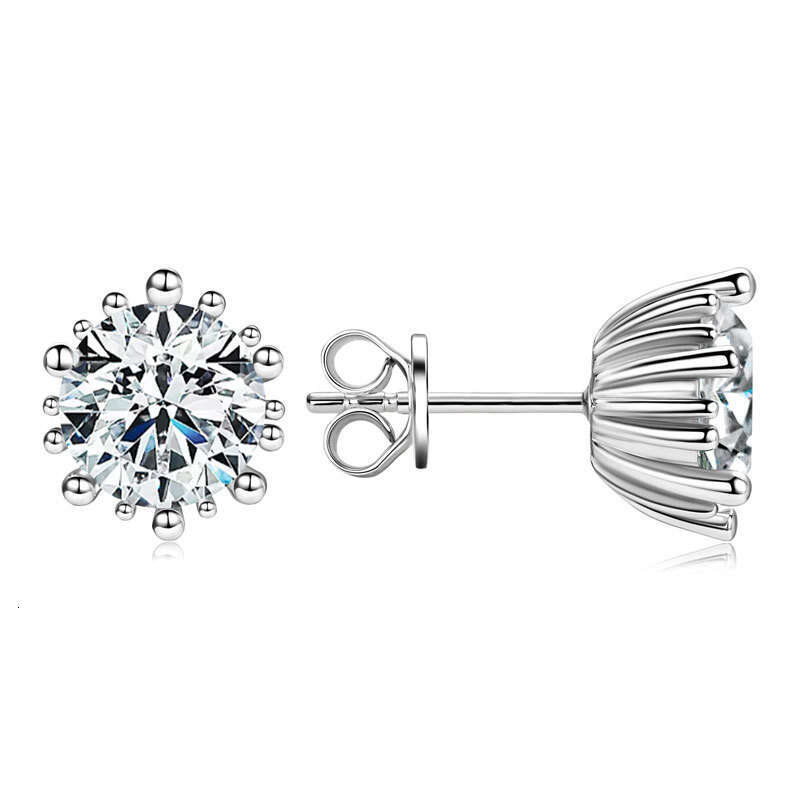Lusi Same Style Fireworks Bloom S Sterling Sier Simple Versatile 2 Carat Moissanite Earrings 53E