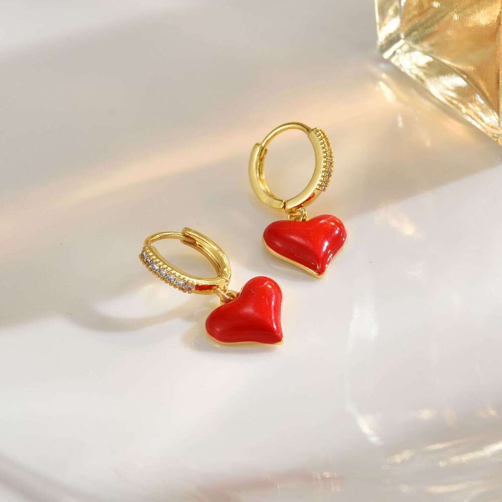 Circle Copper Gold Plated Niche High Fashion Simple Style Elegant Earrings Pendants Ear Jewelry C0b