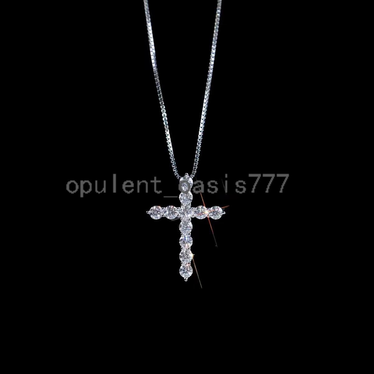 Cheapest 925 Sterling Silver GRA Certified 3mm Vvs1 Moissanite Diamond Box Chain Womens Cross Pendant Necklace
