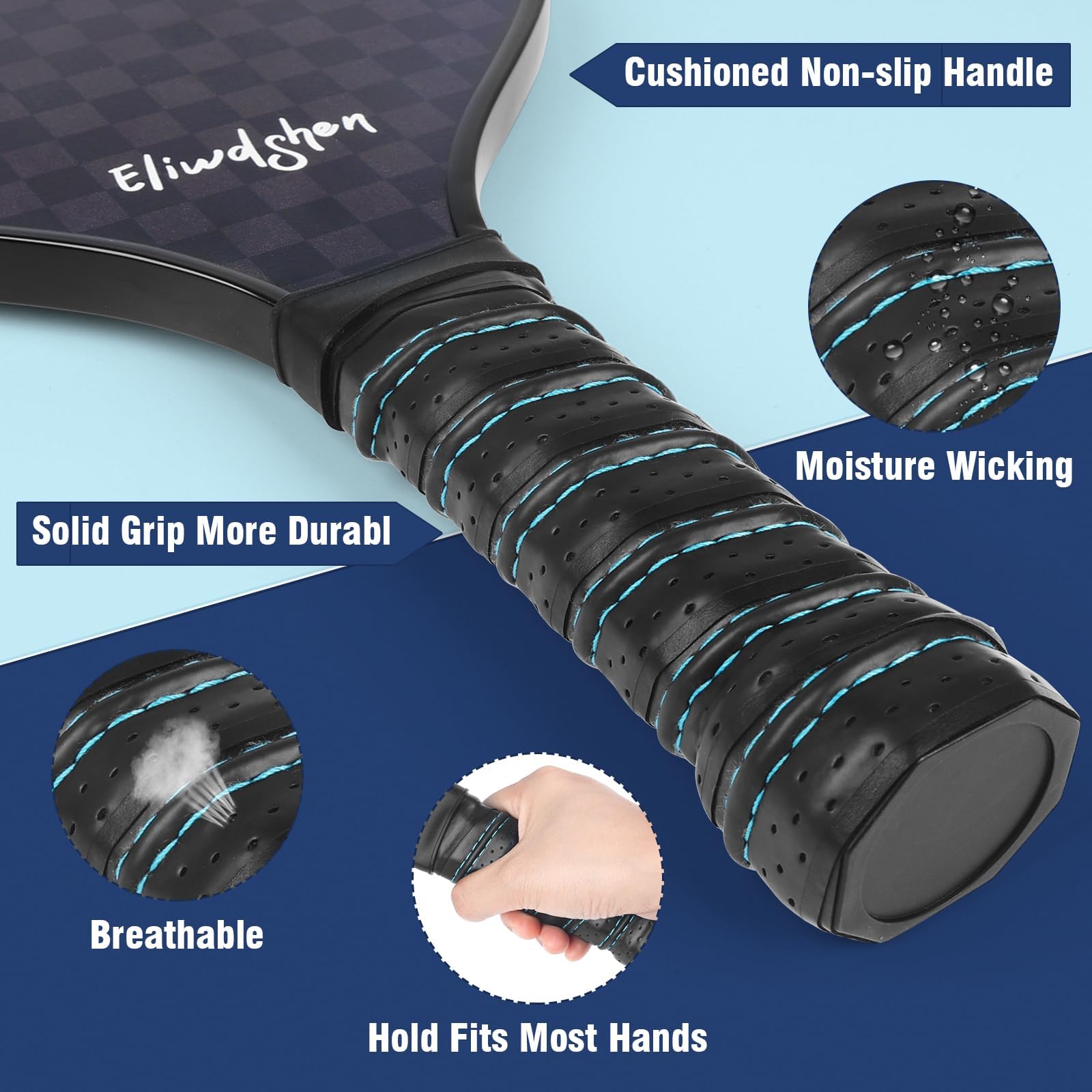 Pickleball Paddles Set - 9 - Ply Basswood, Competition - Standard Size, Cushioned Non - slip Handle Premium Pickleball Paddles