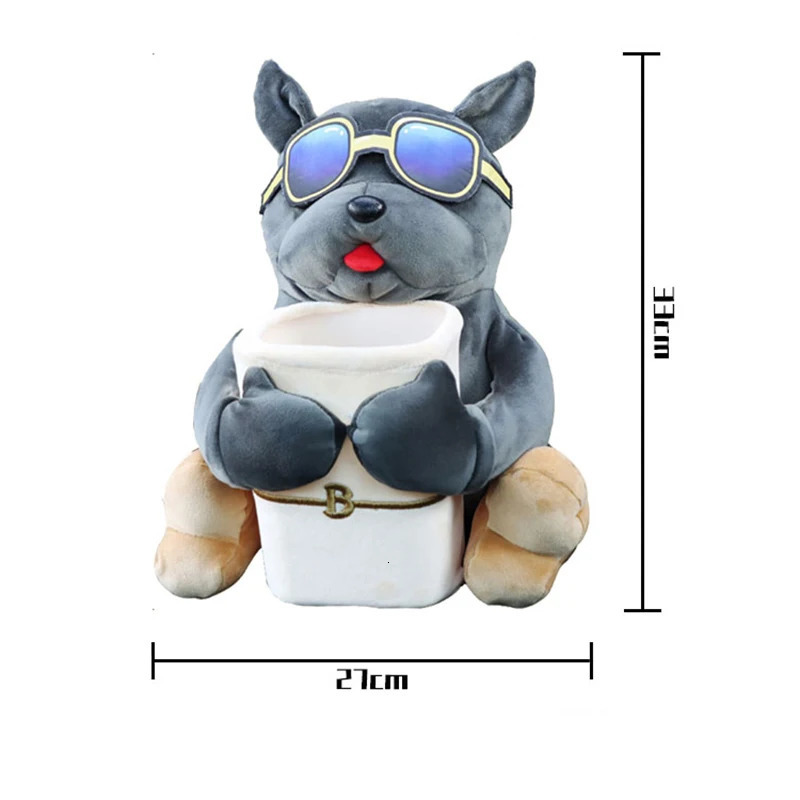 Car Mounted Tissue Box 2-in-1 Cartoon Plush Doll Auto Armrest Box Hanging Paper Drawer Storage Car Trash Can And Tissue Holder 250715