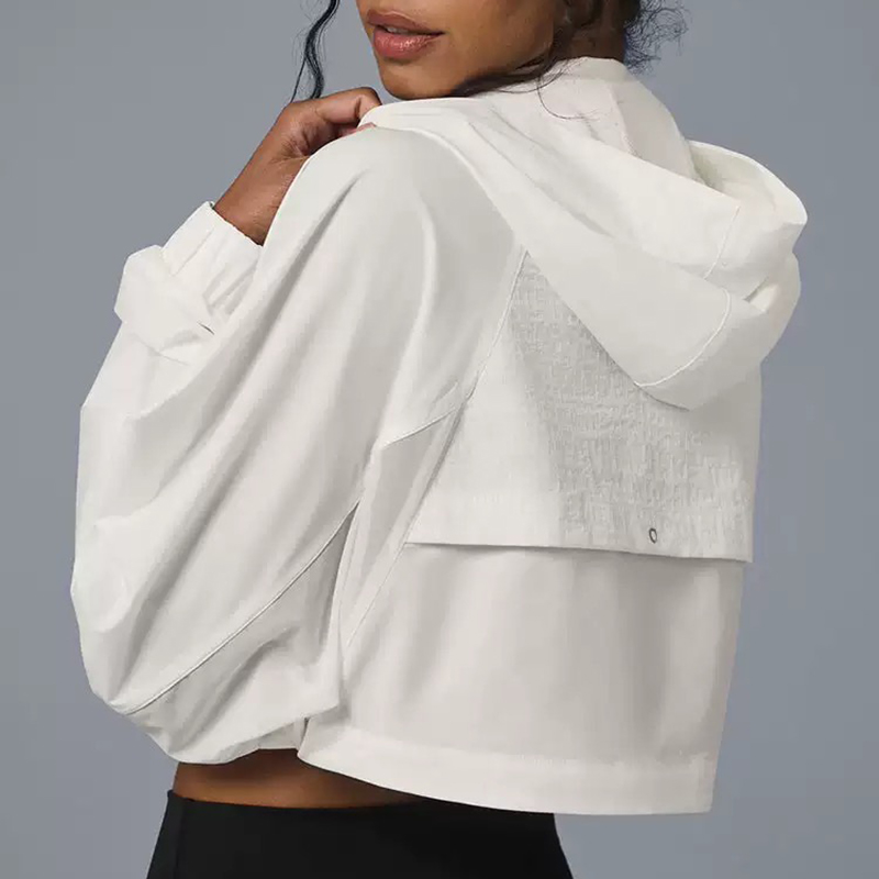 (Order by pic in opt, not by desc) Mens Womens Designer Zip-Up Short-Length Hooded Batwing-Sleeve Jacket Lightweight for Transitional Weather