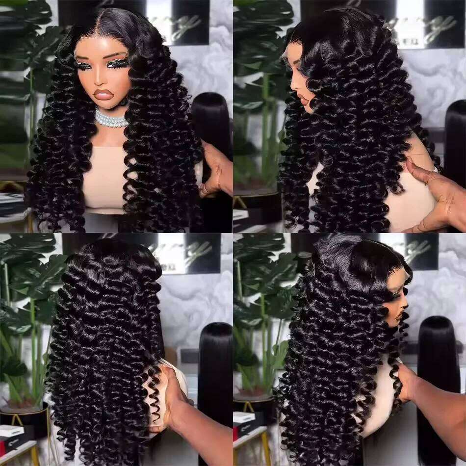 Curly 13X6 Hd Lace Frontal Wig Loose Deep Human Hair Brazilian 100% Preplucked 13X4 Water Wave Synthetic Front Wigs For Black Women