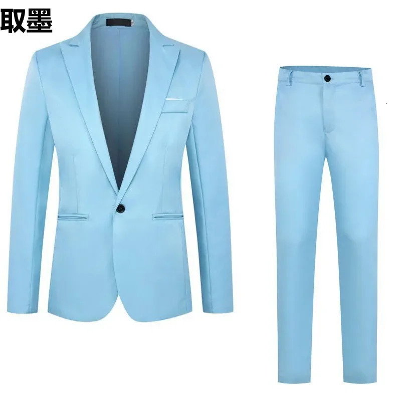 Mens Fashionable Business Casual Suit Slim Fit Western Style Clothes 2-Piece Set Wholesale Cross-Border E-commerce 250715
