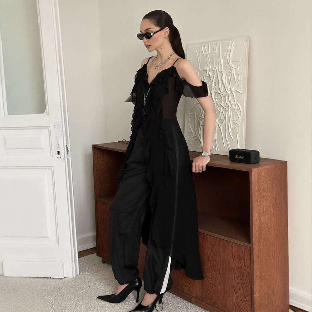 Sexy Summer New Ruffled V-Neck Strap Dress For Women B5