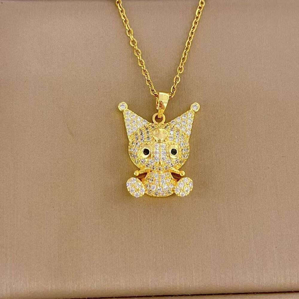 New Kuromi Pendant Titanium Steel Full Dia Cute Cartoon Little Devil Jewelry Accessory Cb7