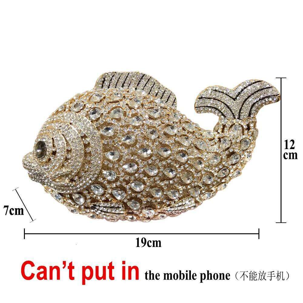 Dinner Bag Mermaid Full Dia Crystal Animal Goldfish Style Celebration Party Birthday Wedding Clutch