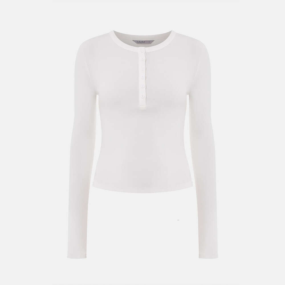 Solid Color For Women Winter New Versatile Casual Slim Fit Round Neck Long Sleeve T-Shirt B5