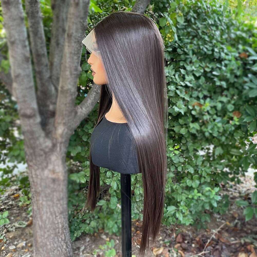 Japan Natural Black 13X4 Synthetic Lace Front For Women Heat Resistant Hair Glueless Wigs 26 Inch Long Straight Wig 150%