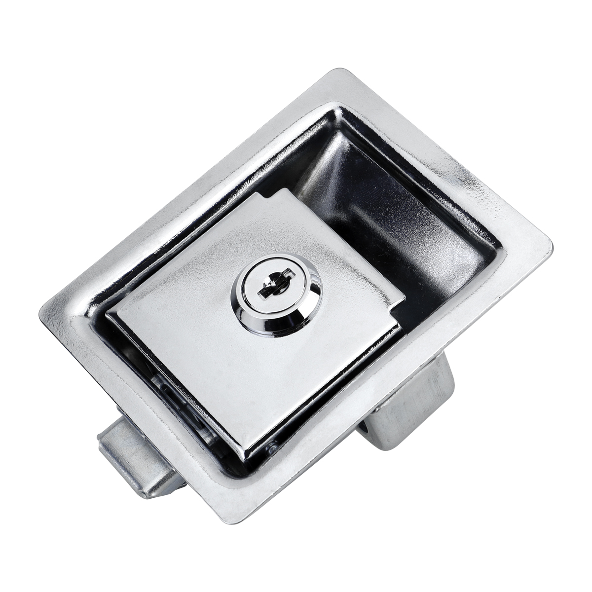 2 PCS Flush Mount Paddle Handle Stainless Steel Locking Door Latch RV Paddle Entry Interior Handle Knob Deadbolt Toolboxes and Compartment Silver