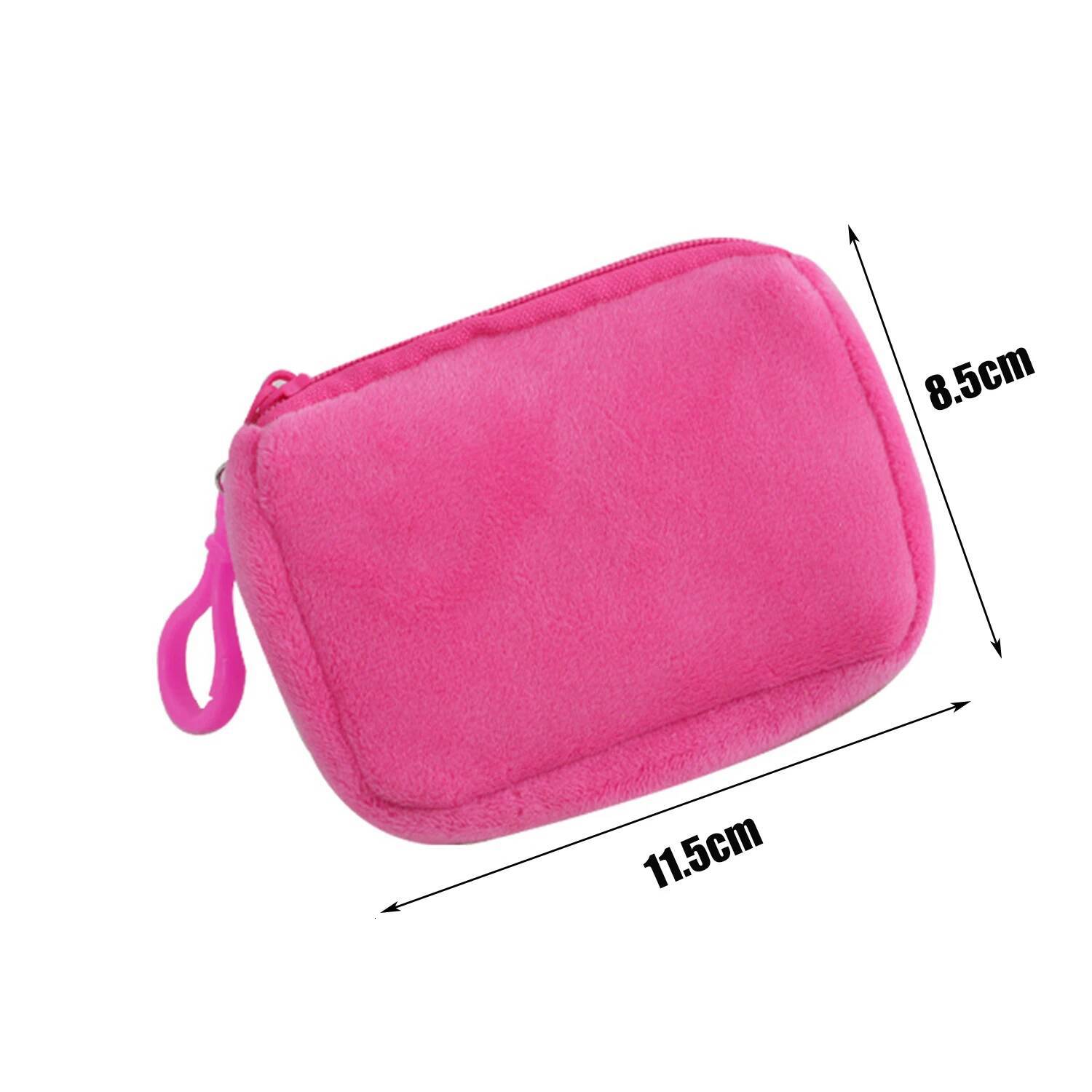 Pink Purple DIY Zipper Mini Key Bag Money Pocket Simple Coin Purse Wallet Kid Gift Pouch 11.5*8.5cm