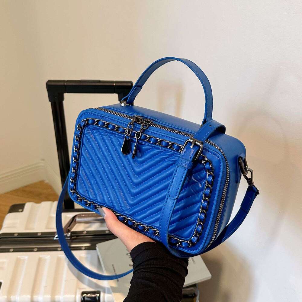 Women's Braided Shoulder Crossbody Embroidered Thread Chain Handheld Small Square Bag