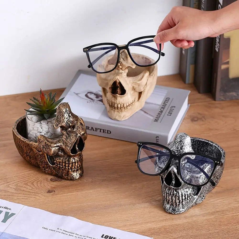 Creative Skull Glasses Holder Anti-slip Universal Glasses Display Stand Keychain Storage Crafts Desktop Eyeglass Holder 250716