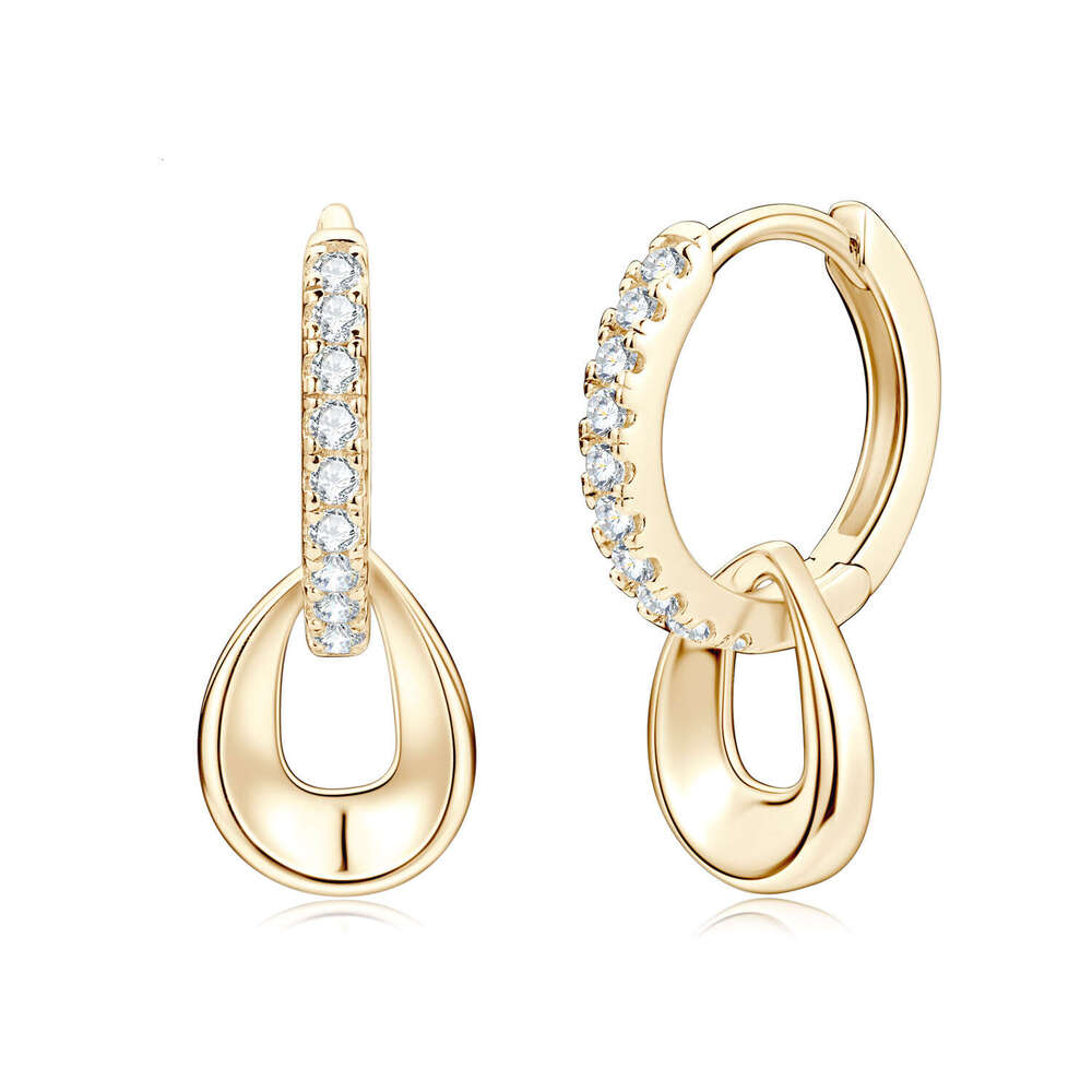 Korean Style Dongdaemun Fashion Double Hoop Moissanite Light Earrings For Women S Pure Sier Ear Jewelry 725