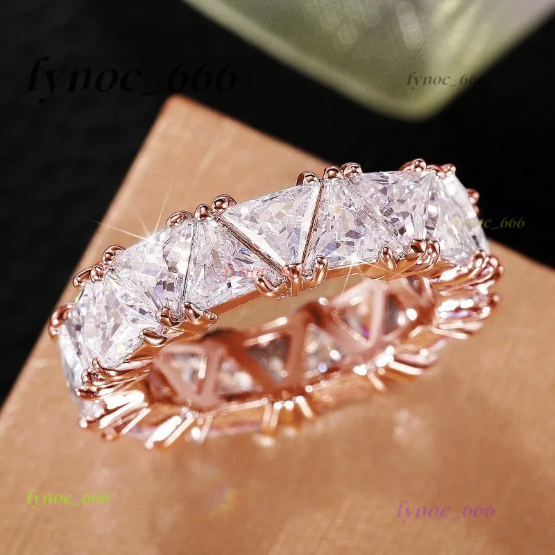 Triangular Morganite Promise Rings for Women Luxury Trendy Wedding Bands Accessories Engagement Party Hot Fashion Female Jewelry