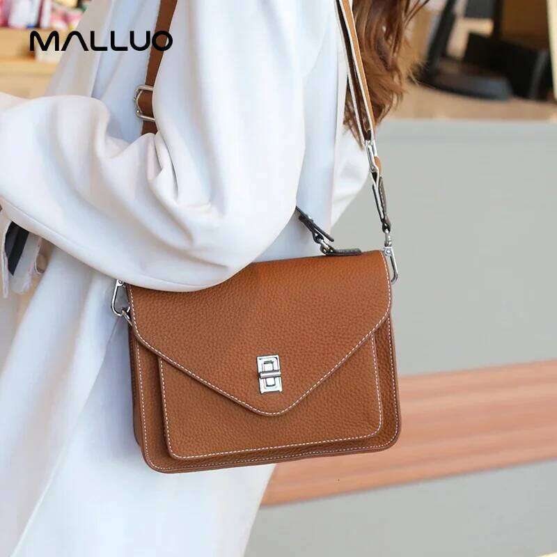 Women Natural Cow Genuine Leather Shoulder Female Large Capacity Casual Crossbody Bag Lady Cowhide Fashion Commuting Handbag