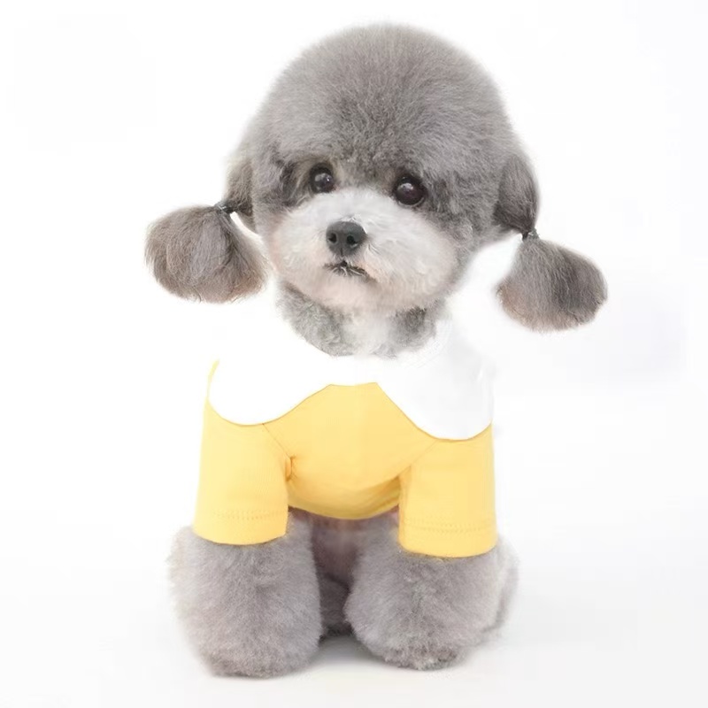 T740 Autumn and winter new cute cotton elastic Teddy Bichon Schnauzer dog two-legged clothes for small and medium-sized dogs and cats