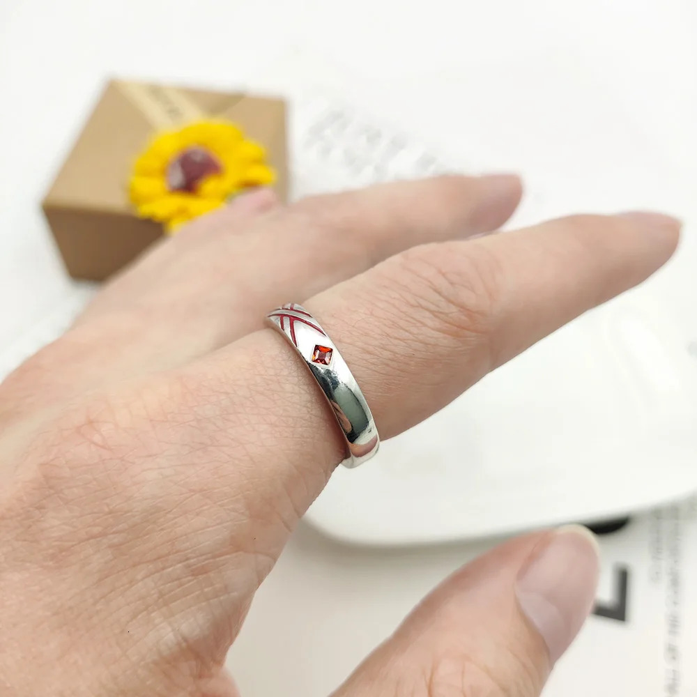A Set Anime DARLING in the FRANXX Cosplay Ring 02 Zero Two Metal Adjustable Rings Jewelry Prop Accessories Gift 250704