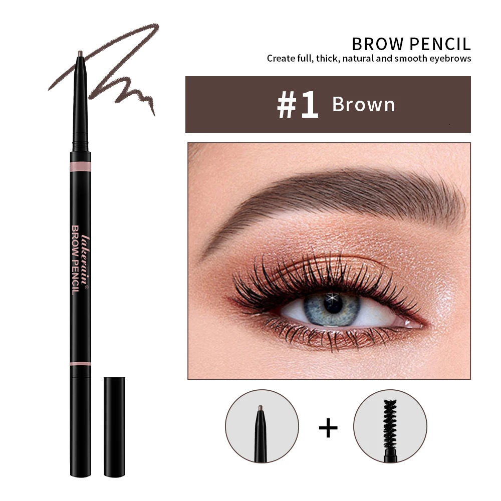 Long Lasting Ultra Fine Liquid Eyebrow Pen Waterproof Matte Double Head Eyebrow Pen Dark Brown Eyebrow Pencil With Brush Makeup 250712