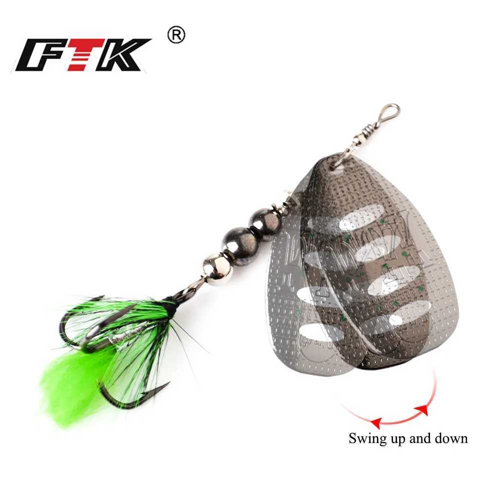 FTK Metal Fishing Lure Spinner Bait 8g 13g 19g Spoon Lures Bass Hard Baits With Feather Treble Hooks Wobblers Pike Tackle Z250717