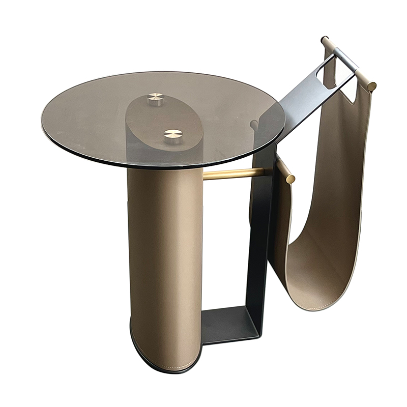 Round side table Minimalist Style Small Circular Coffee Table for Space-Efficient Rooms