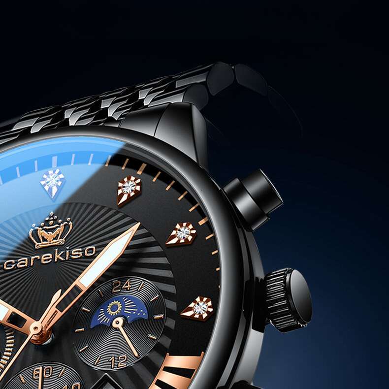 DHgargets Men's Waterproof Watch - 50M Luminous Stainless Steel Quartz Wristwatch with Date, Student Fashion (Model 828)