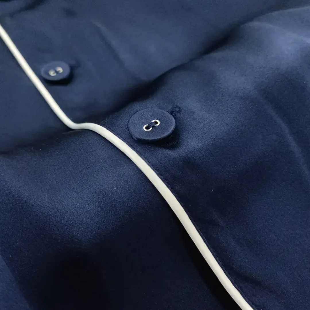 00% Luxe Silk Pajamas Sets for Men Hypo-Allergenic Eco-Friendly Quality Silk Mens Pajama Set Women Custom Bathrobe Sleepwear W250717