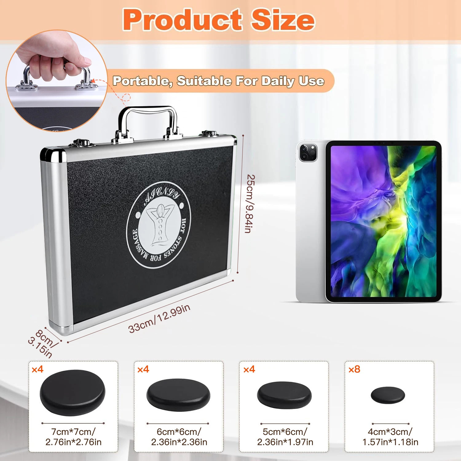 STONE MASSAGE SET - Professional Spa Massage Tools - For Neck Back Abdomen Legs Full Body Massage 250716