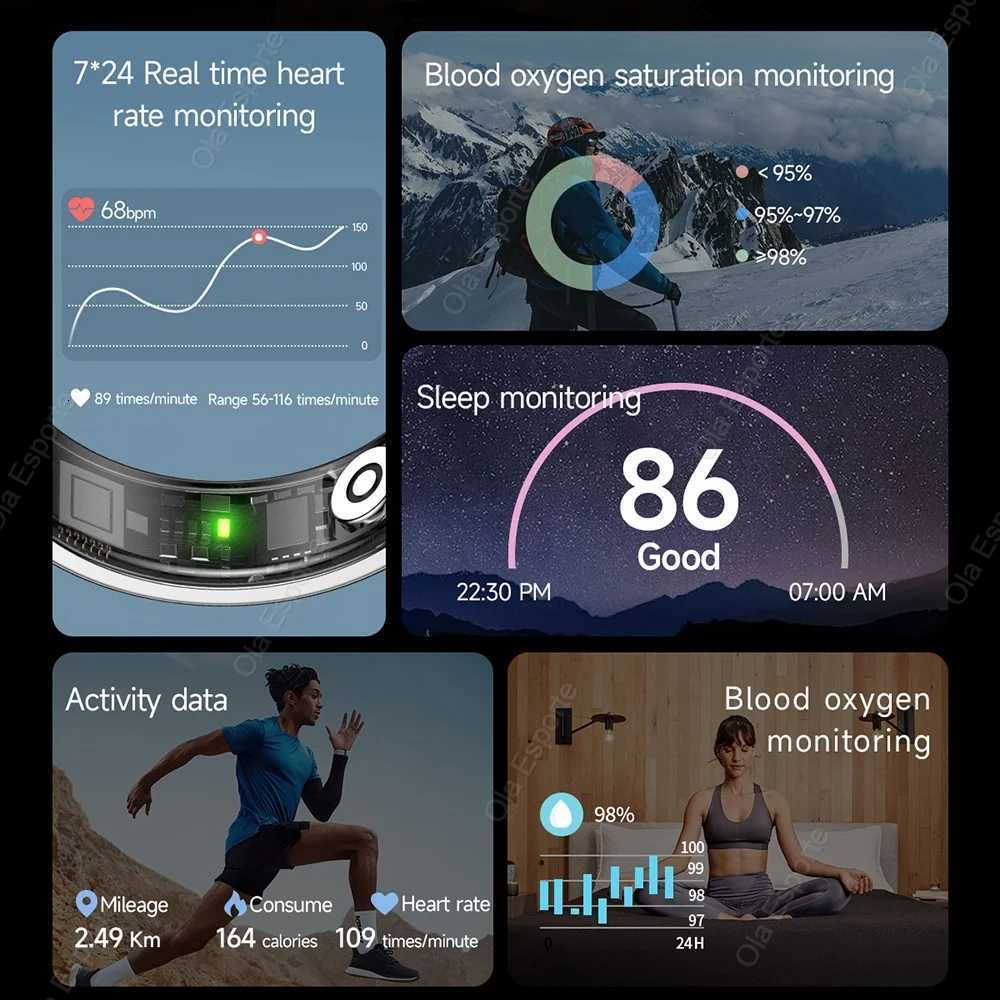 4 Samsung Galaxy Ring 2025 Nev Smart Ring Men Women Bluetooth Health Monitor IP68 5ATM Waterproof Multi-Sport Modes Smartring W250717