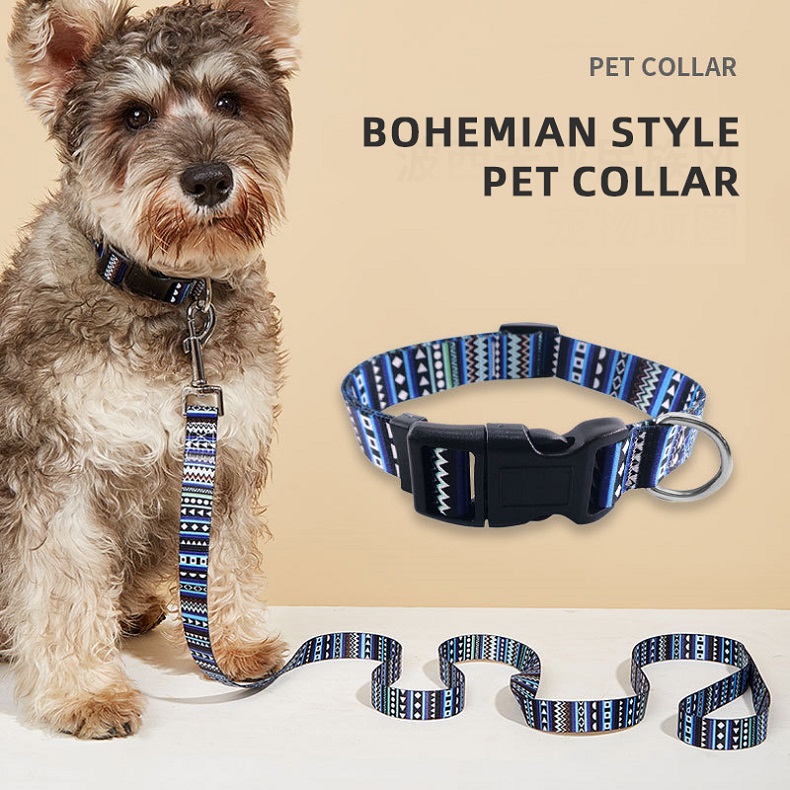 Breathable Dog Collar with Non-Rubbing Design - Comfort-Fit Print Necklace